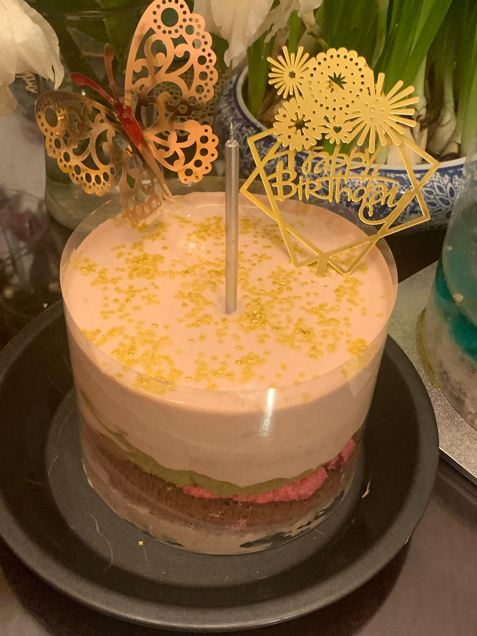 栗子抹茶、栗子巧克力芒果、巧克力裝飾、巧克力奶油淋面双層生日🎂蛋糕做法