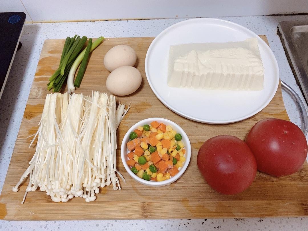 【低脂又饱腹】番茄金针菇豆腐汤