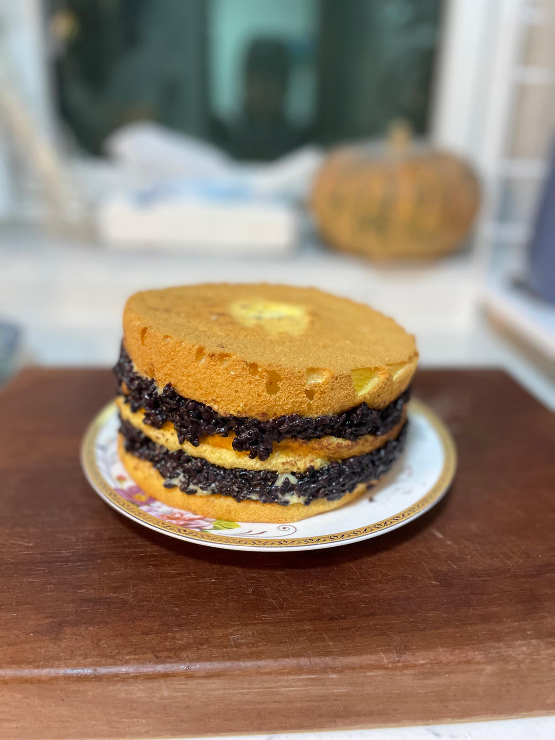 紫米卡仕达酱蛋糕