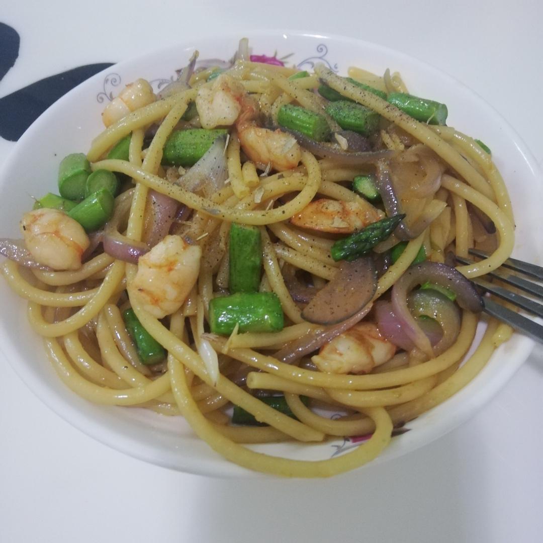 减脂|美味又低脂的虾油虾仁意大利面