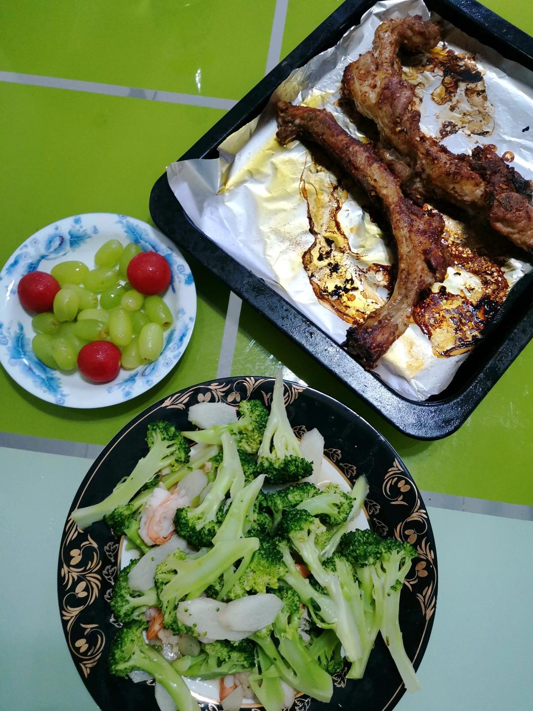 低脂西蓝花炒虾仁