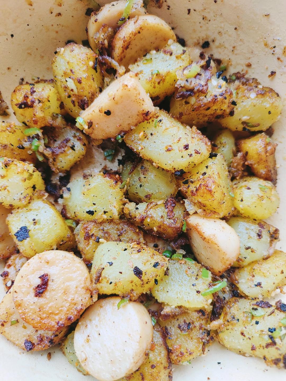 烧烤风味的土豆小香肠