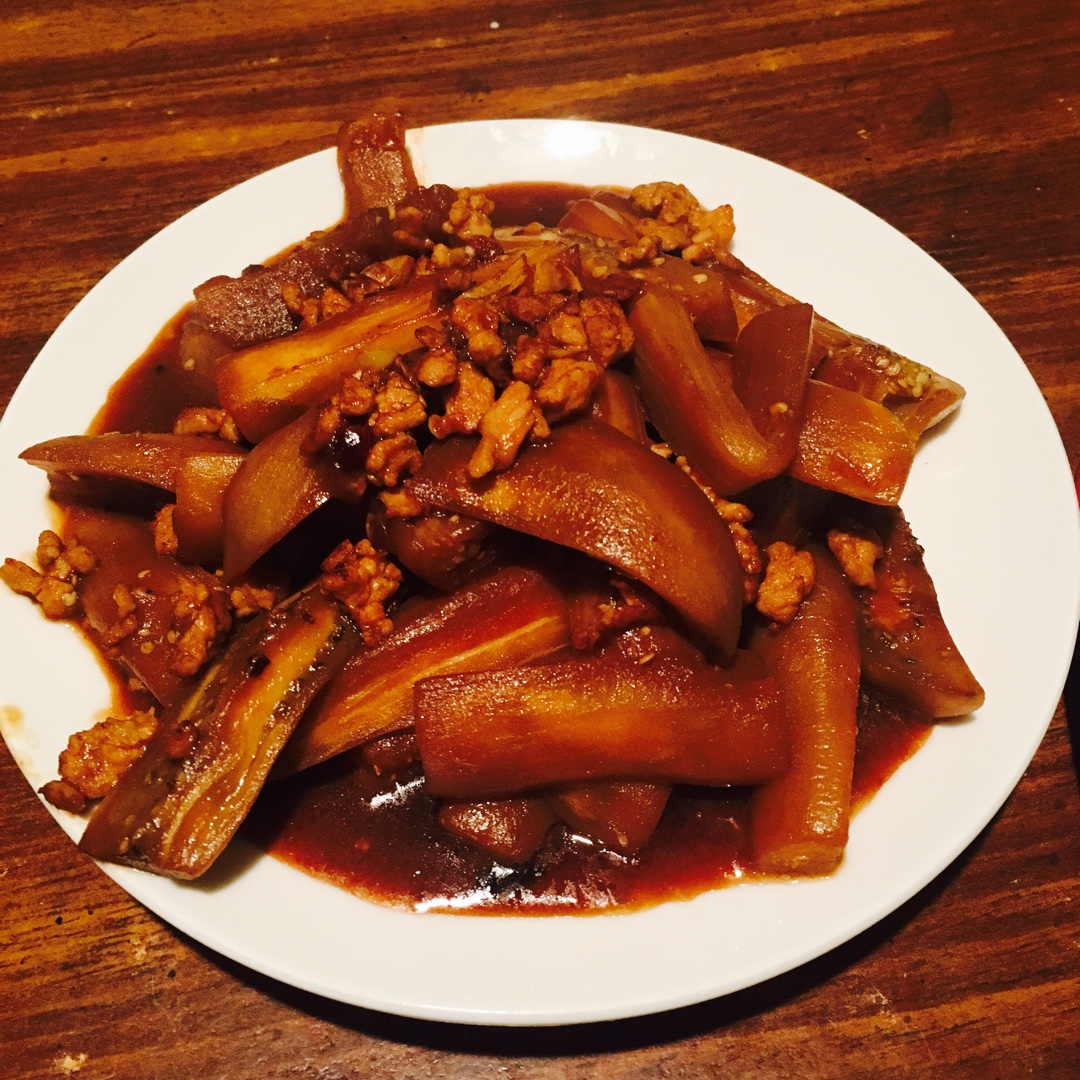 红烧肉沫茄子