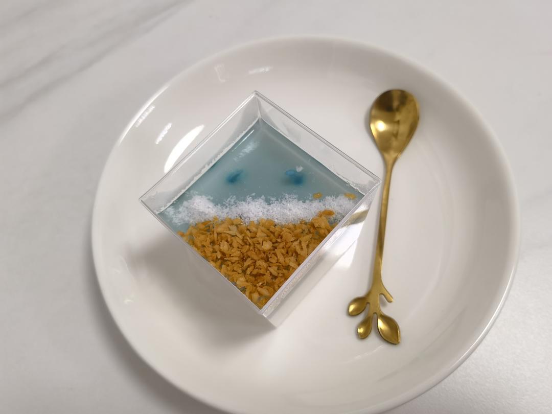 免烤 | 清新治愈甜品，海洋椰奶冻，好看好吃