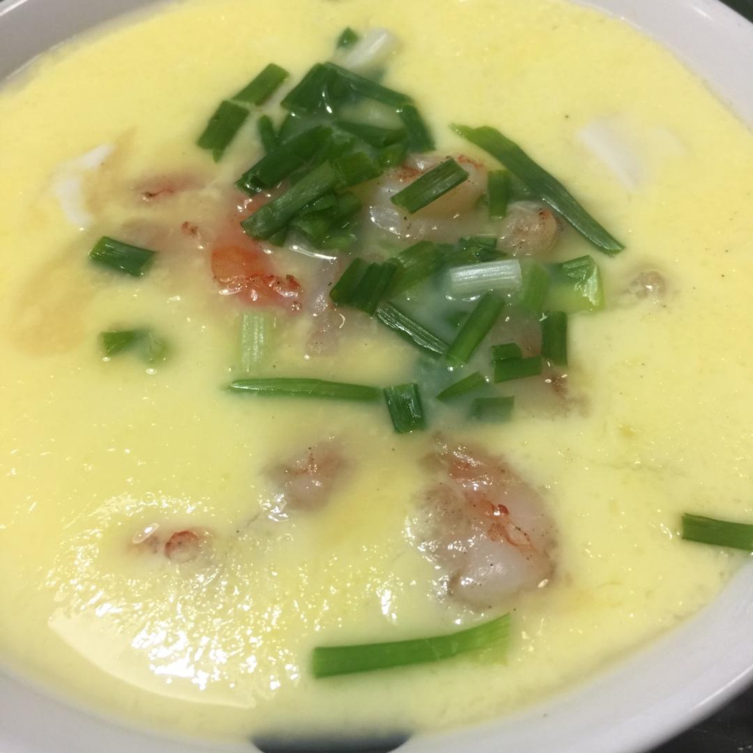 虾仁豆腐蒸水蛋