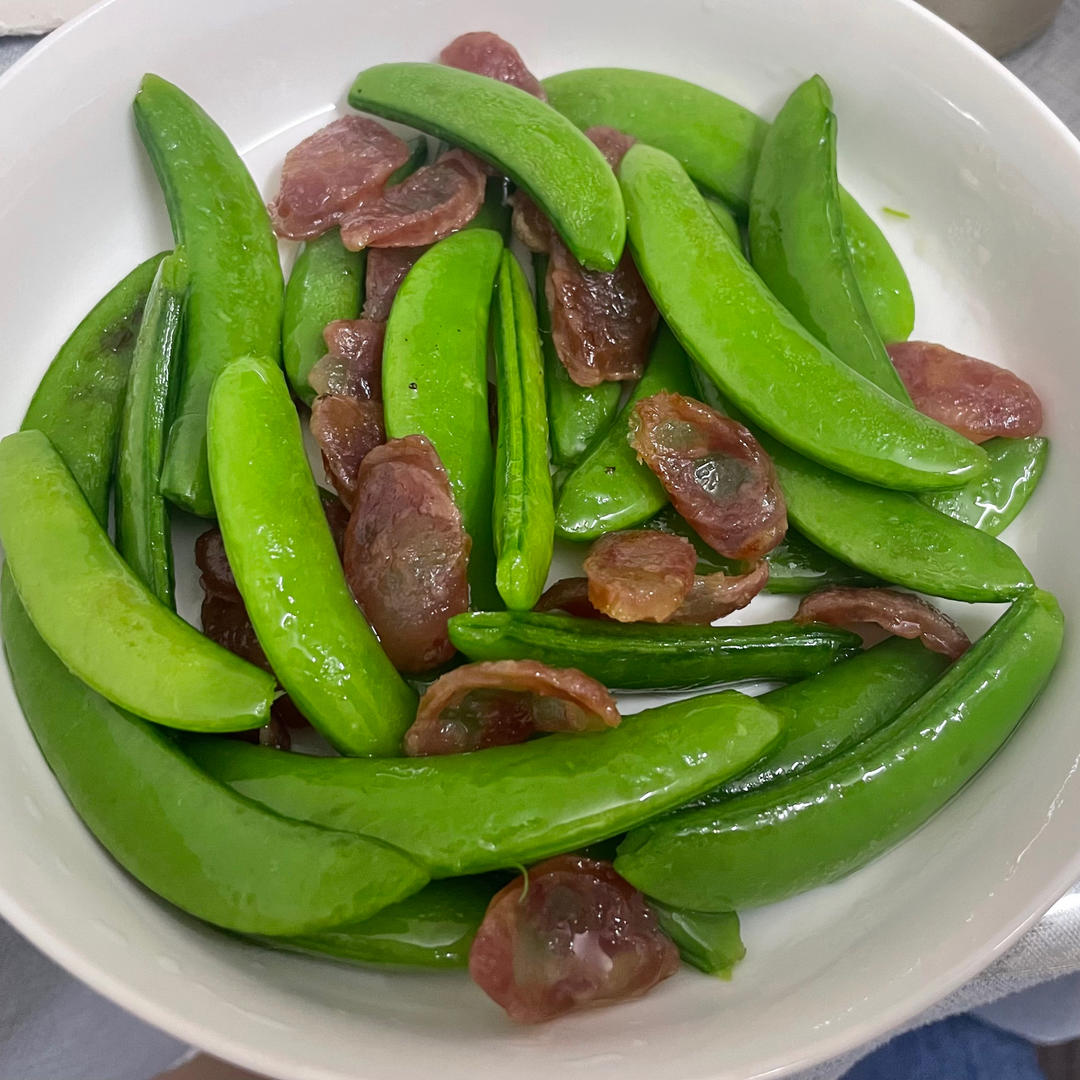 甜豆炒腊肠｜不作妖的脆嫩鲜甜