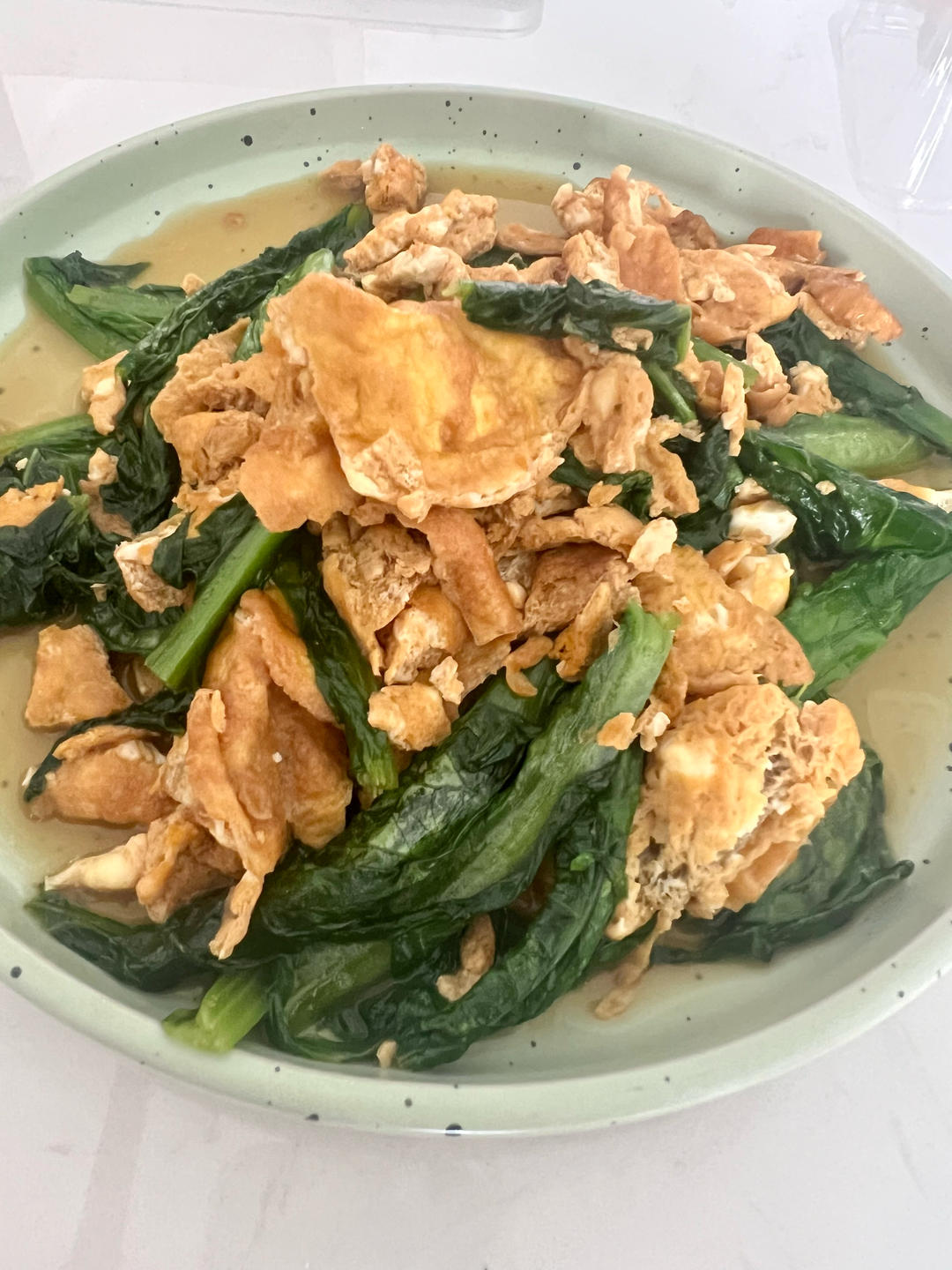蚝油鸡蛋炒油麦菜