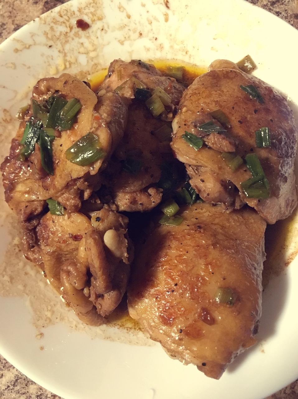 葱盐煎鸡肉