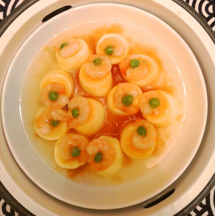 简单又美味的年夜饭～蒸鸡蛋豆腐虾仁（蒸蒸日上）