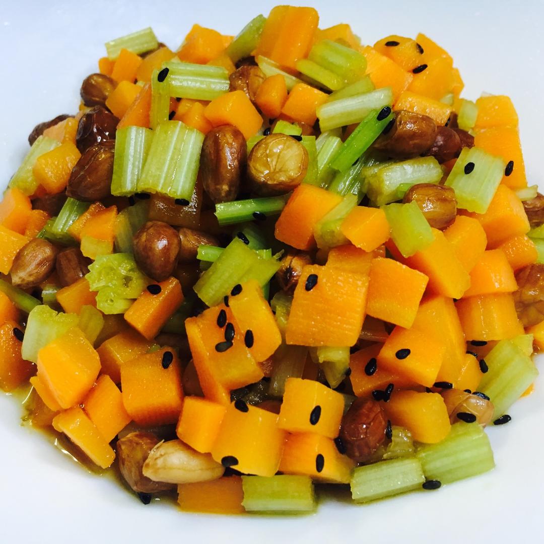 凉拌芹菜花生米胡萝卜