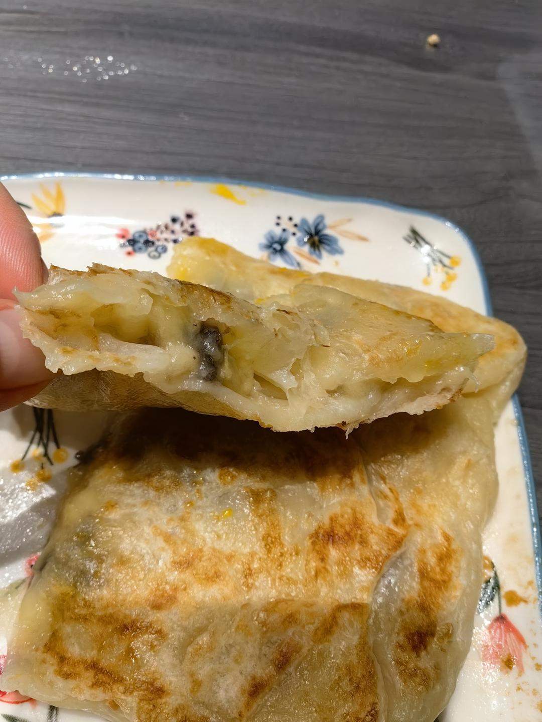 10分钟平底锅爆浆香蕉饼🍌也太好吃了！