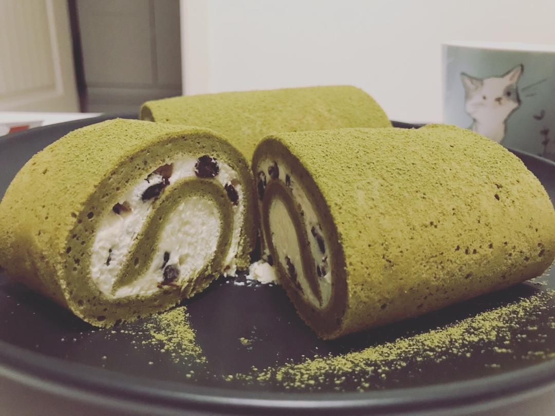 抹茶红豆蛋糕卷