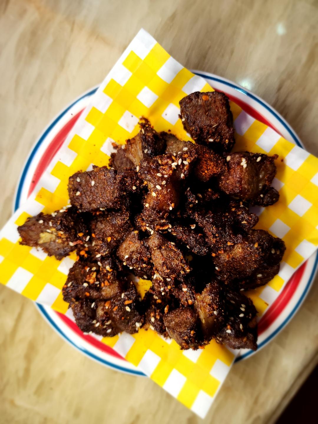 我做的蒜香孜然牛肉粒完爆烧烤店！！