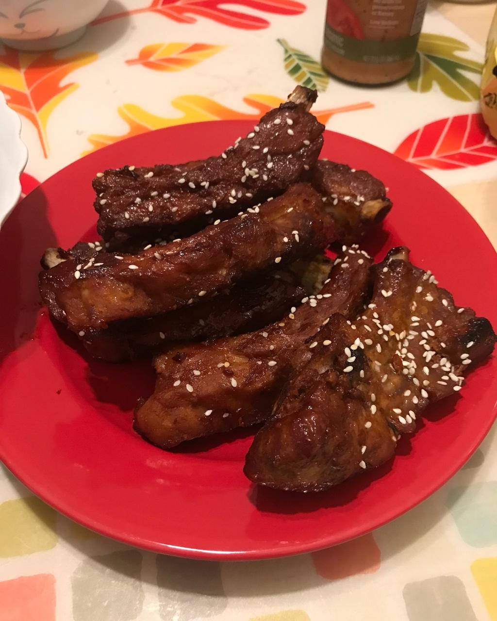 韩式辣酱蒜香烤排骨(肉）