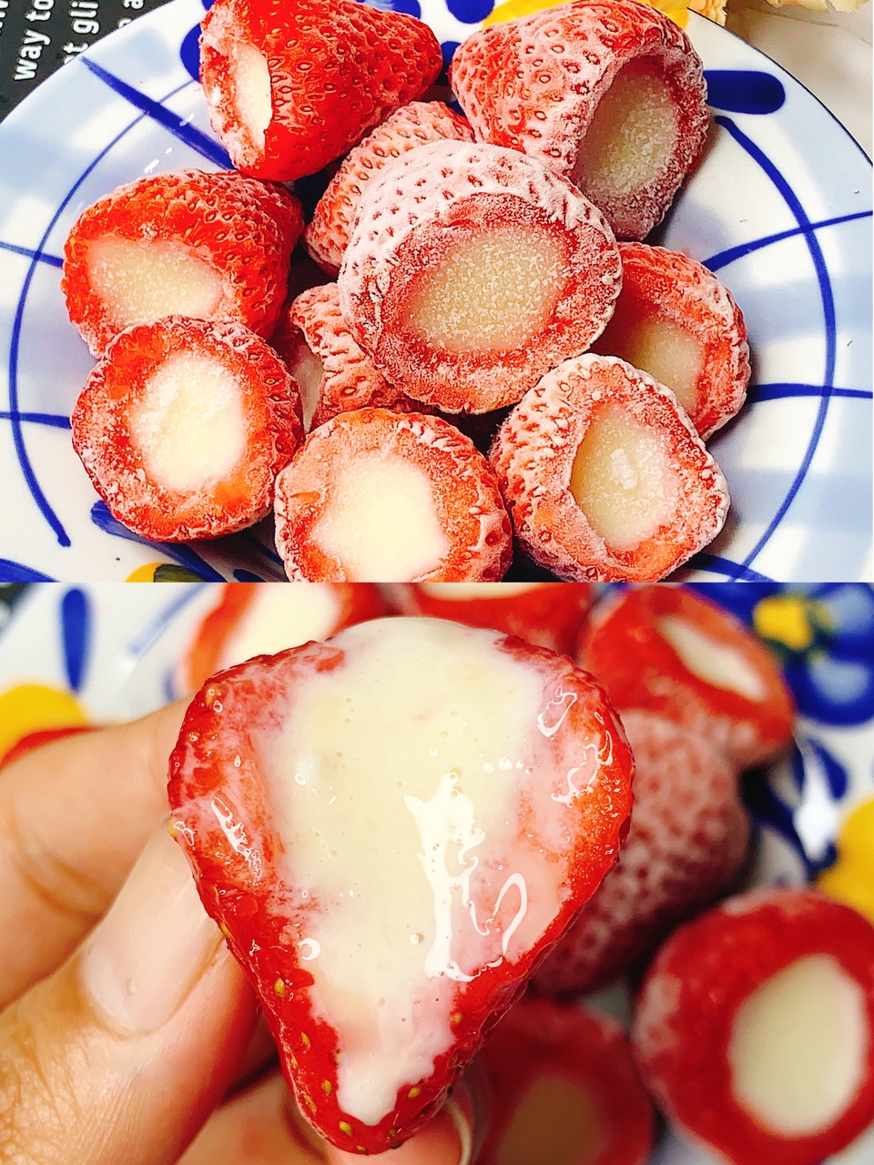 草莓的神仙吃法❗️爆浆的草莓炼乳冻的做法