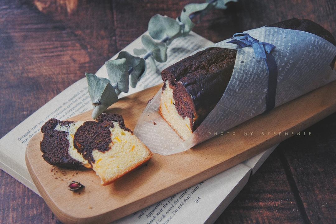 香橙巧克力双色磅蛋糕