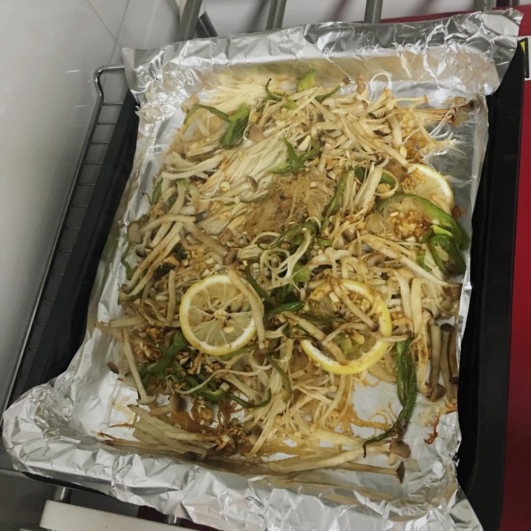 夏日特供--蒜蓉粉丝烤金针菇