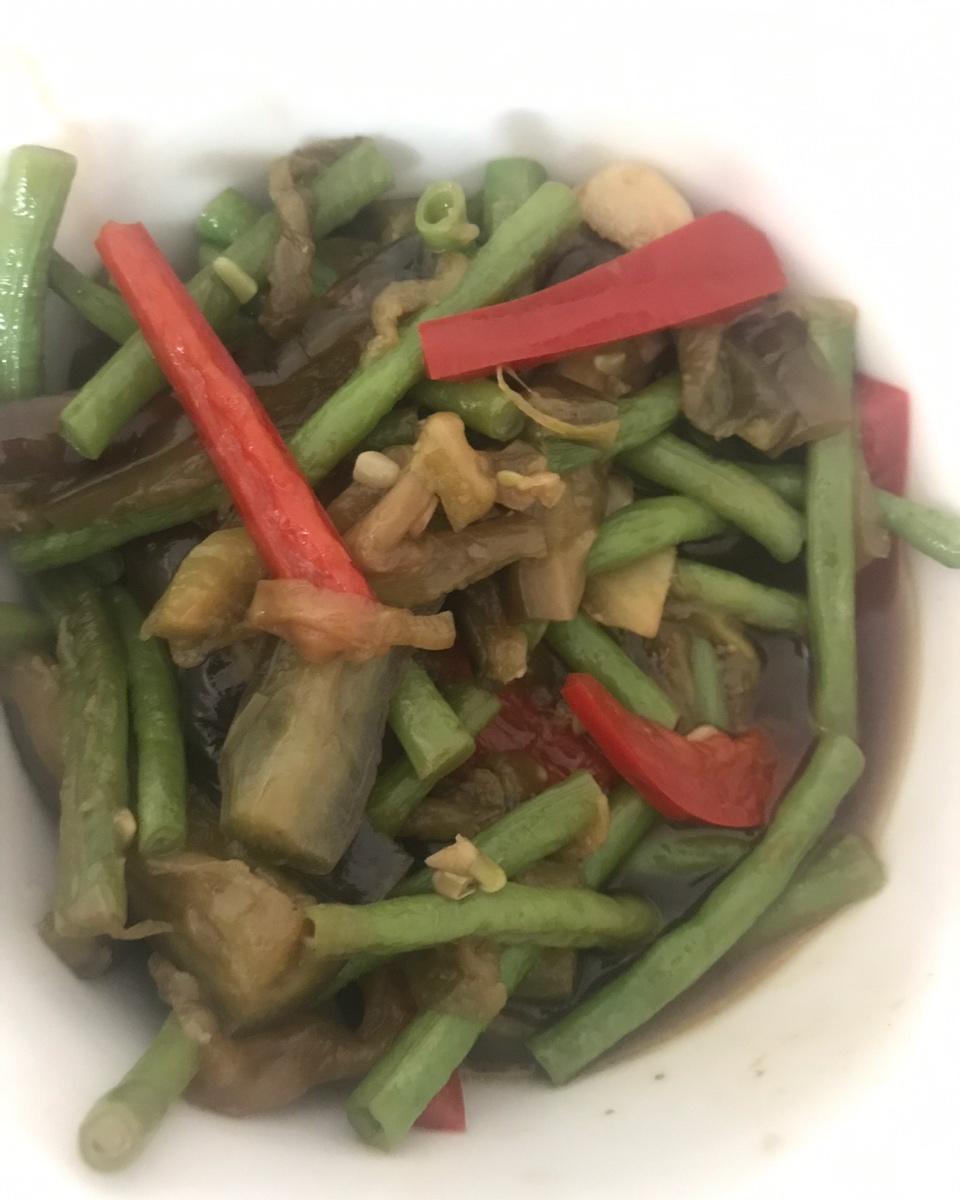 四季豆炒茄子