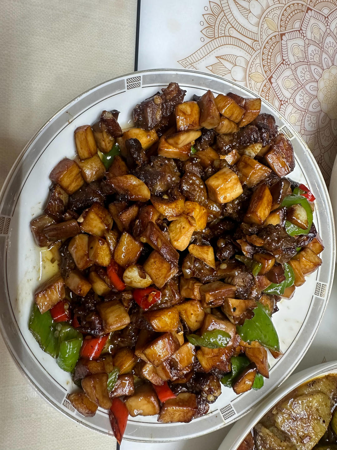 家常菜~杏鲍菇烧牛肉粒