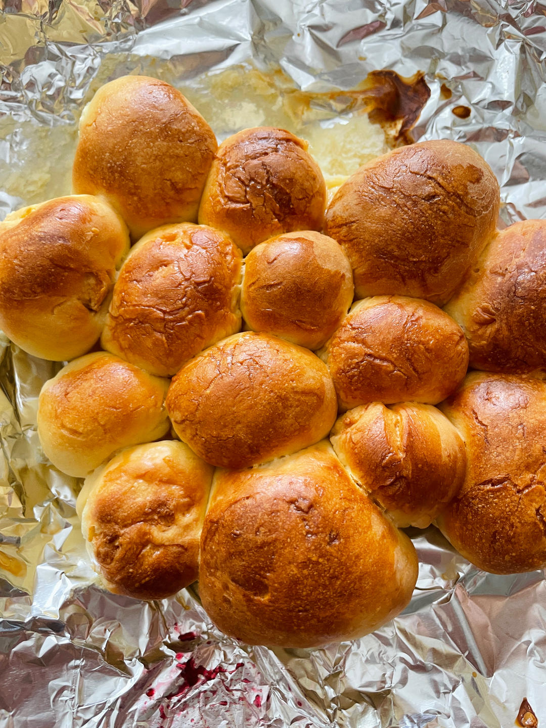 空气炸锅气泡面包！一次成功，不用揉面！