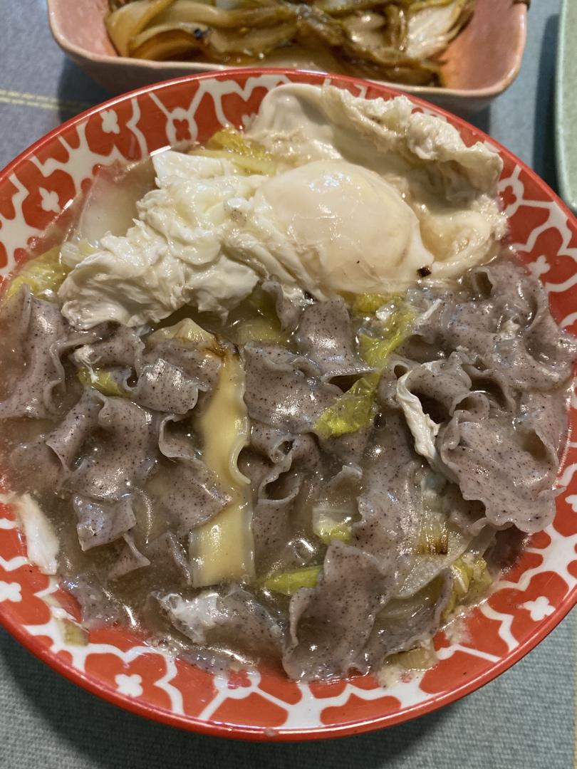 白菜面条汤（荷包蛋版）