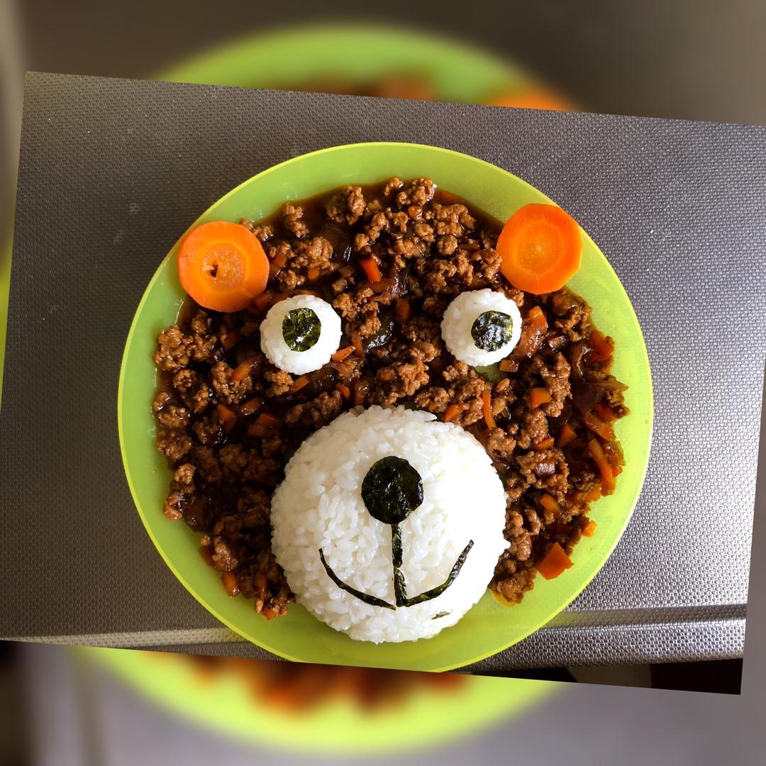 熊宝宝肉酱饭（宝宝一岁半以上餐食）