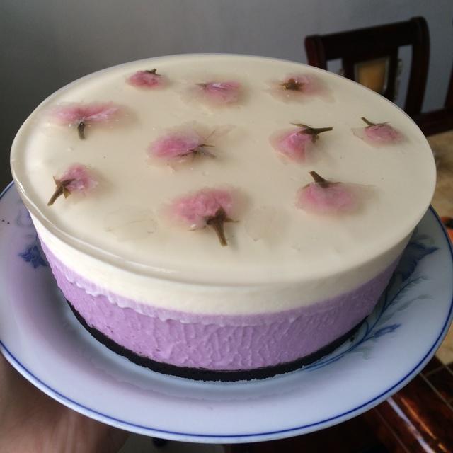 樱花双色紫薯慕斯的做法