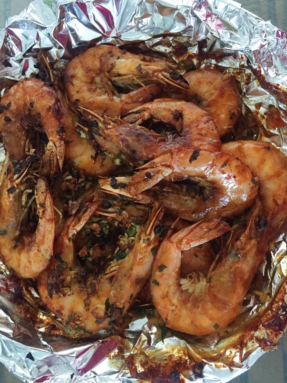 减脂增肌的蒜蓉烤虾（空气炸锅版）