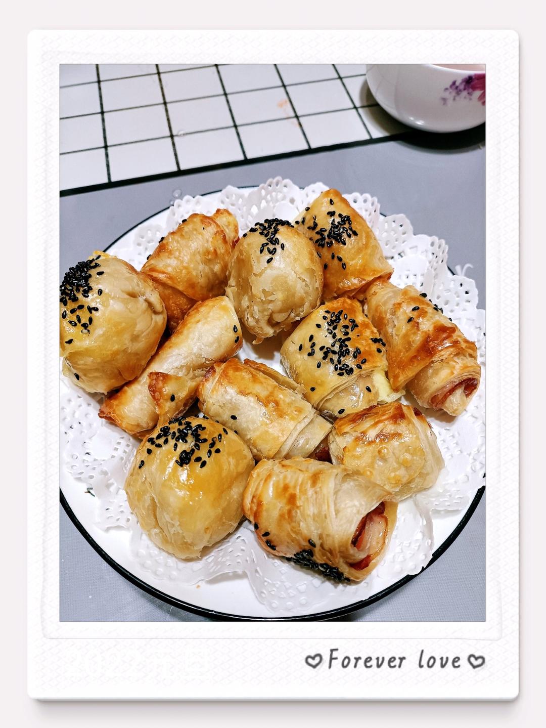 快手早餐：手抓饼变可颂面包（空气炸锅）