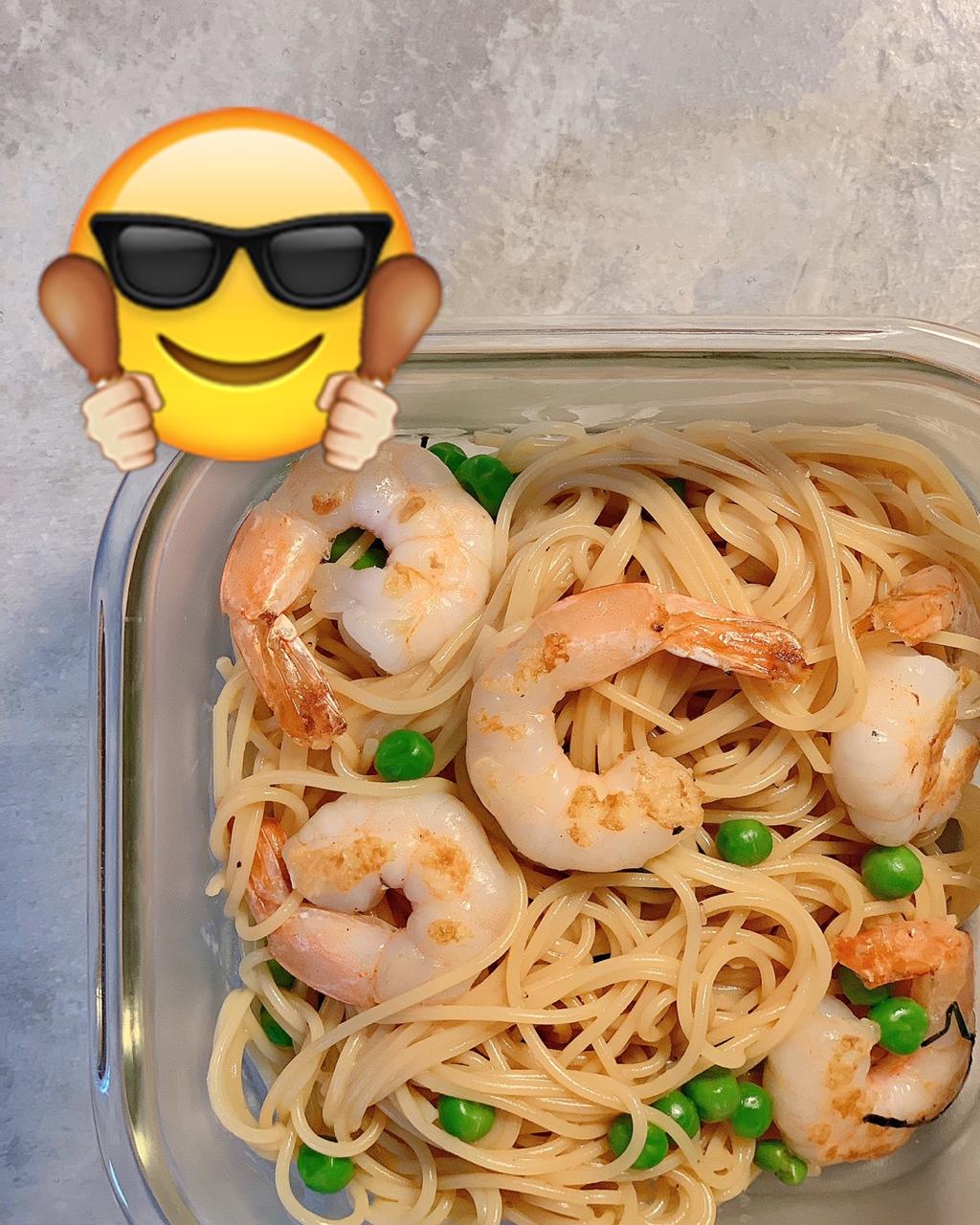 鲜虾青豆天使面沙拉