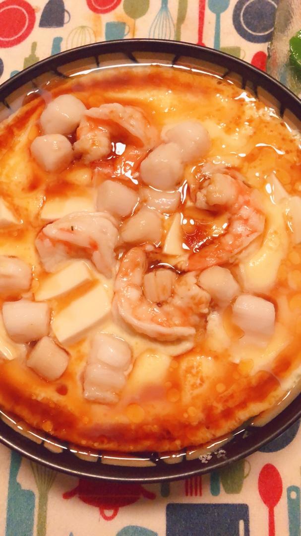 虾仁豆腐蒸水蛋