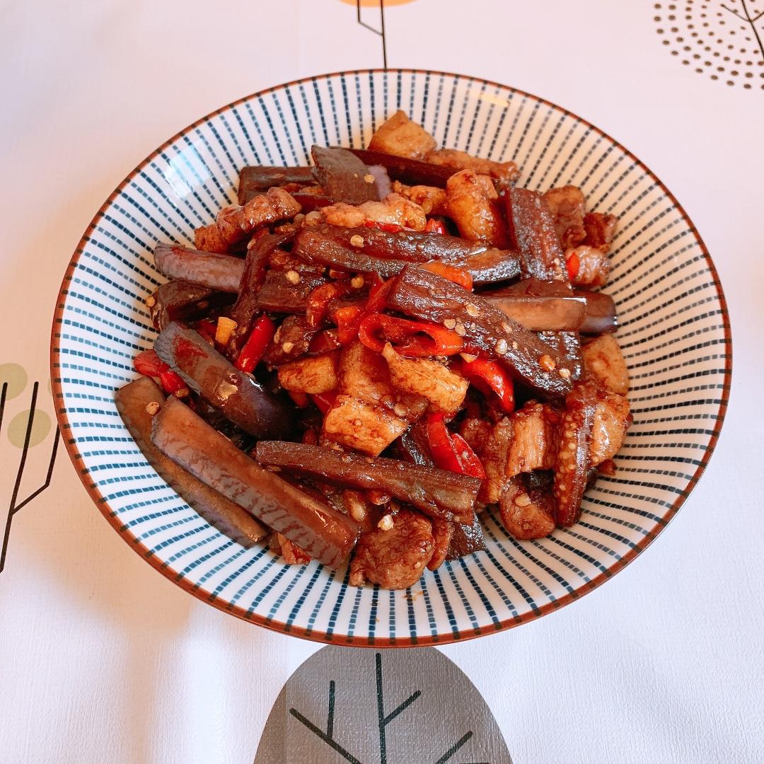 五花肉辣炒茄子