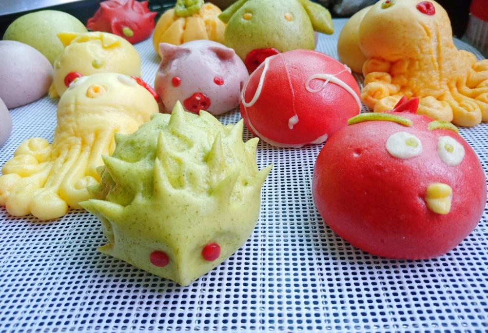 自制色素健康的卡通馒头的做法