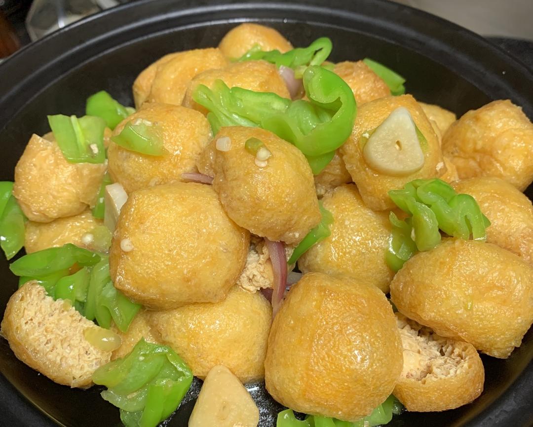 非常可口的🥰“青椒炒豆泡”