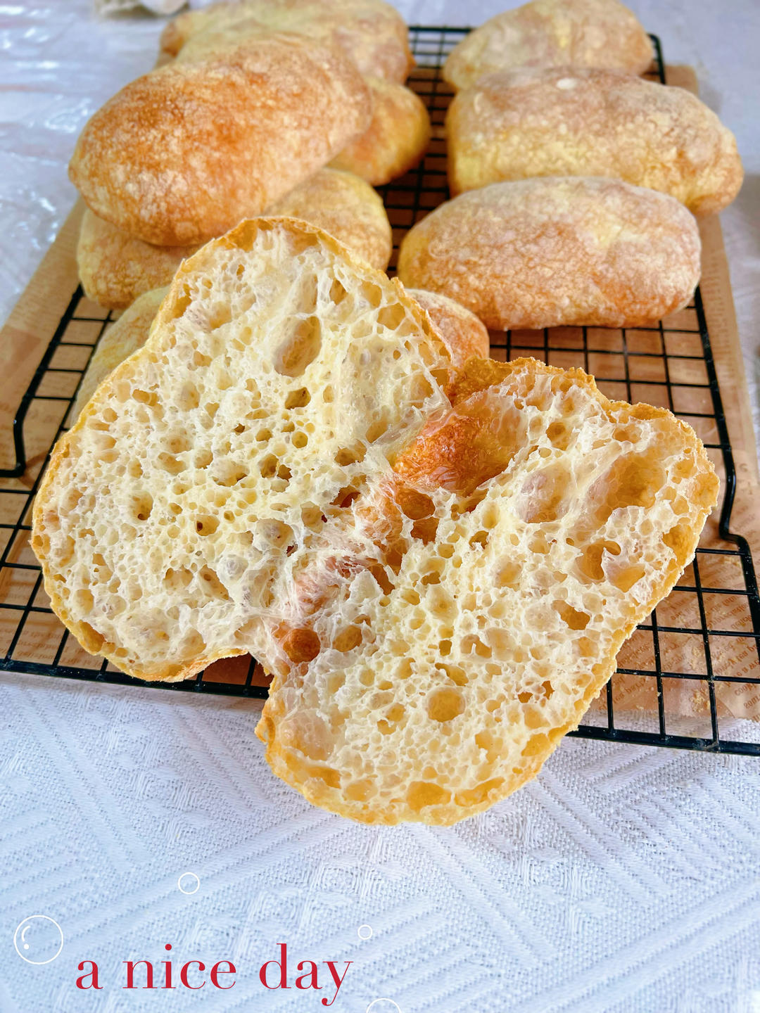 【ciabatta】家庭版恰巴塔，软乎乎的拖鞋面包