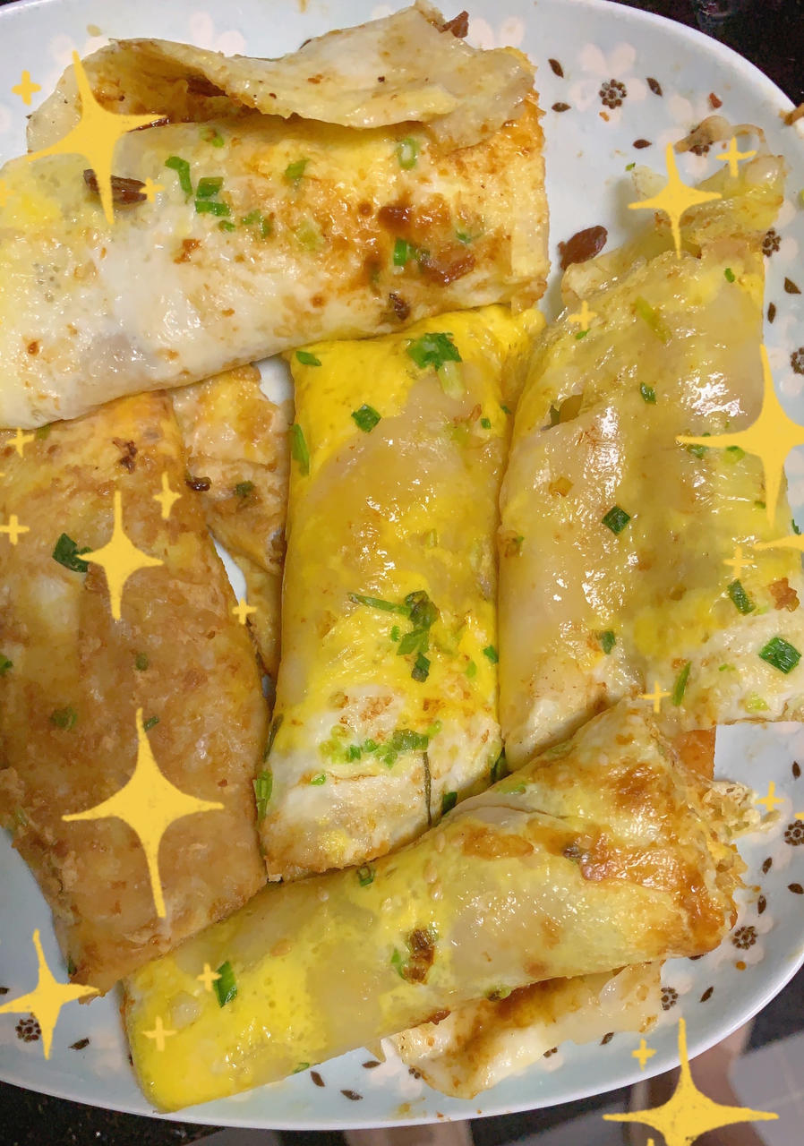 捏捏肉肚子做的早餐鸡蛋饼