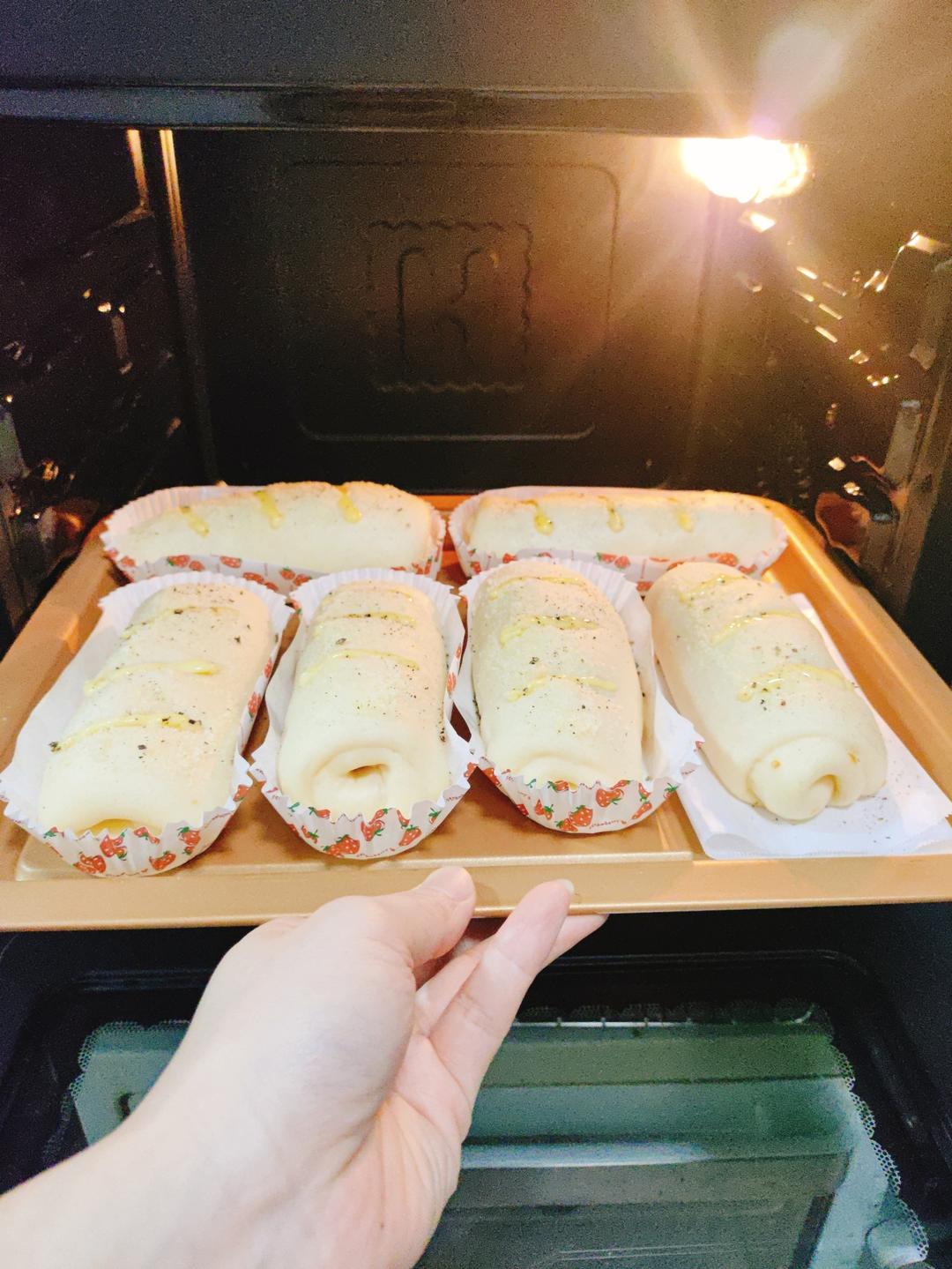 一次发酵·芝士肉松肠仔包·满分早餐面包