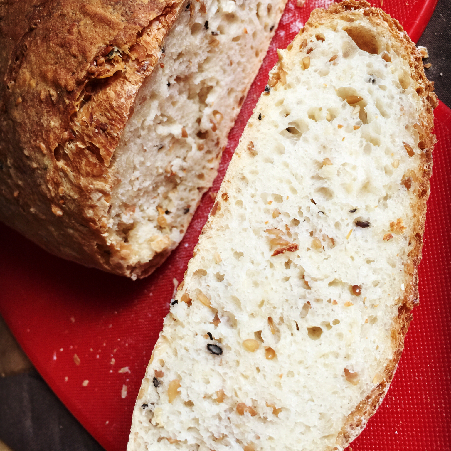 亚麻籽面包（免揉欧式面包）