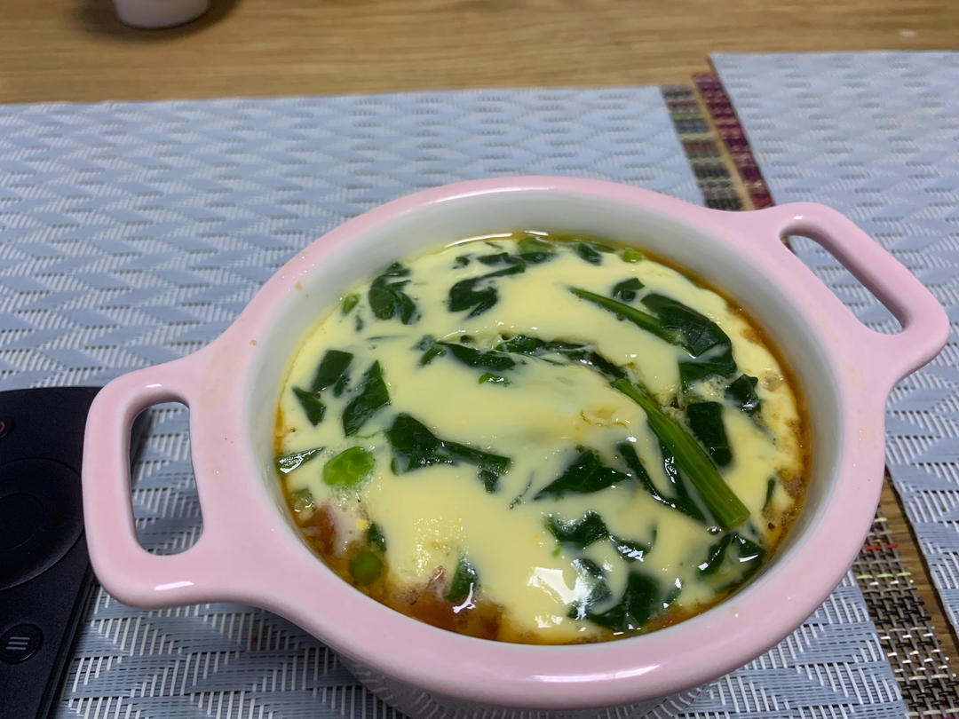 菠菜火腿蒸蛋【10月北鼎蒸炖锅食谱】