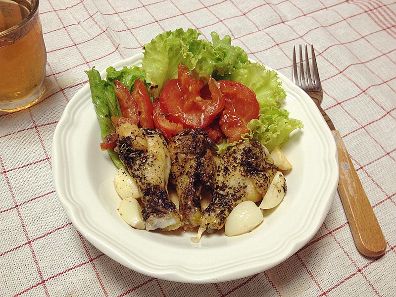 香蒜蕃茄烤鸡腿