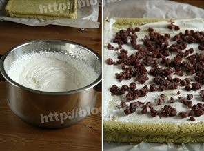 抹茶蜜豆蛋糕卷的做法 步骤7