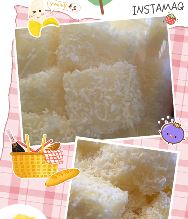 椰丝牛奶小方糕