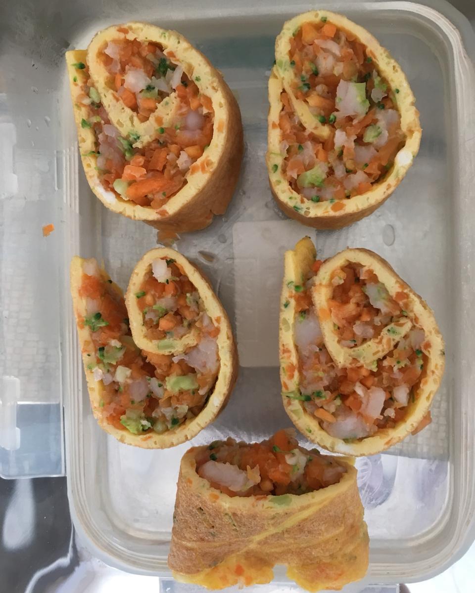 鲜虾鸡蛋卷宝宝辅食精华一岁以上宝宝