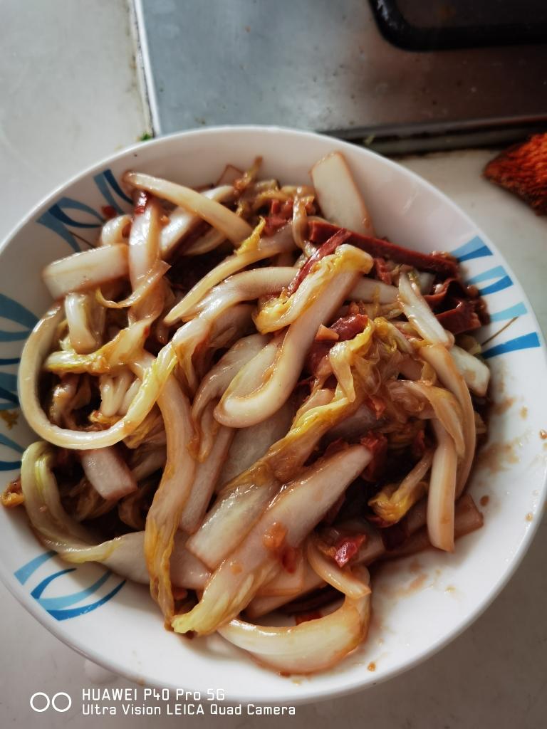 素火腿炒娃娃菜