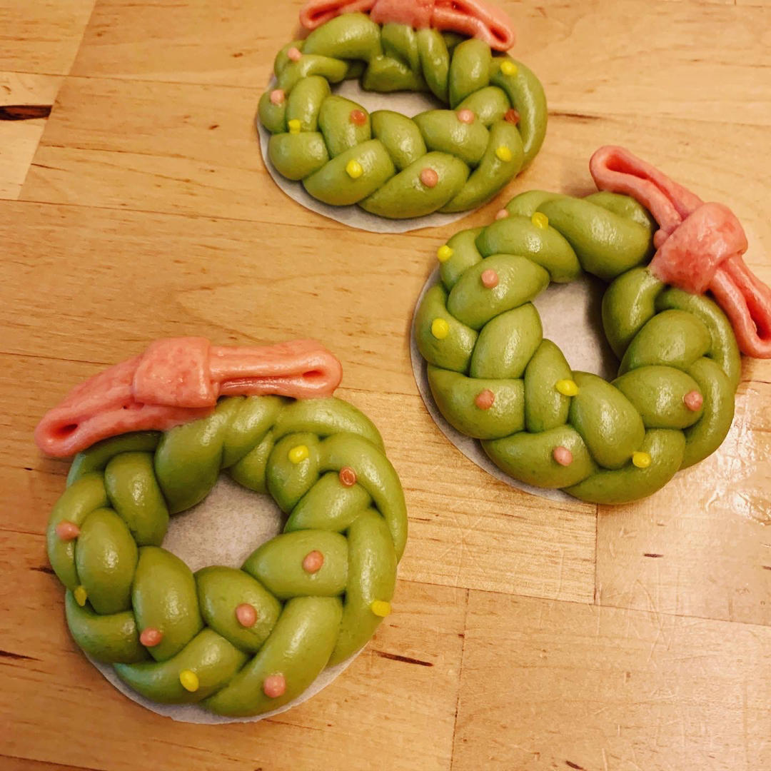 【原创】圣诞节花环馒头