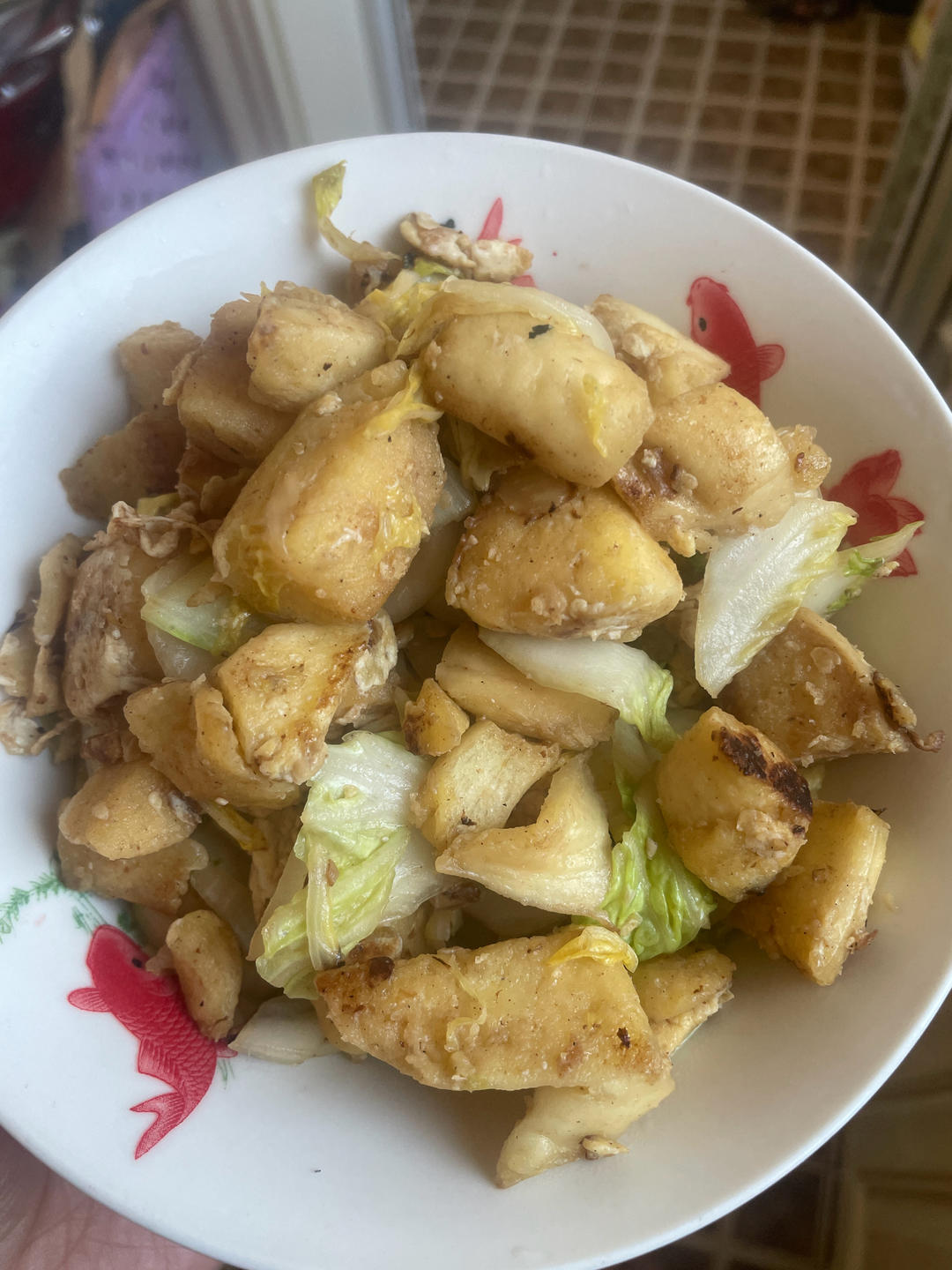 白菜鸡蛋炒馍片