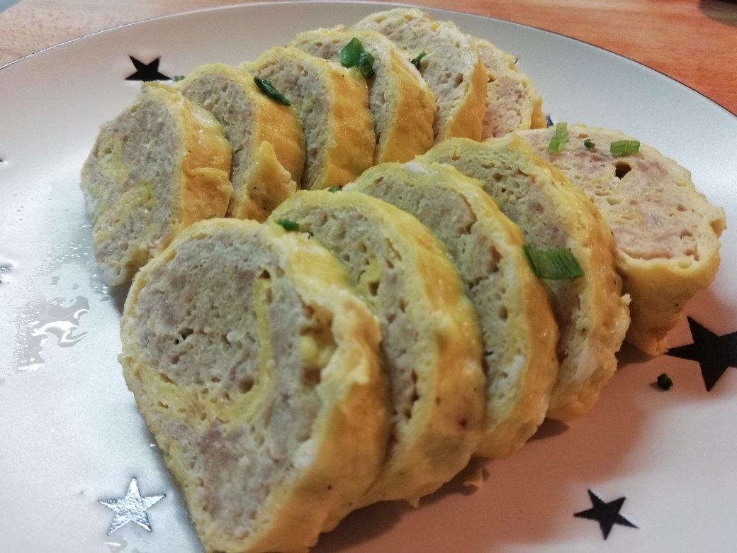 老爸的手艺---蒸肉蛋卷