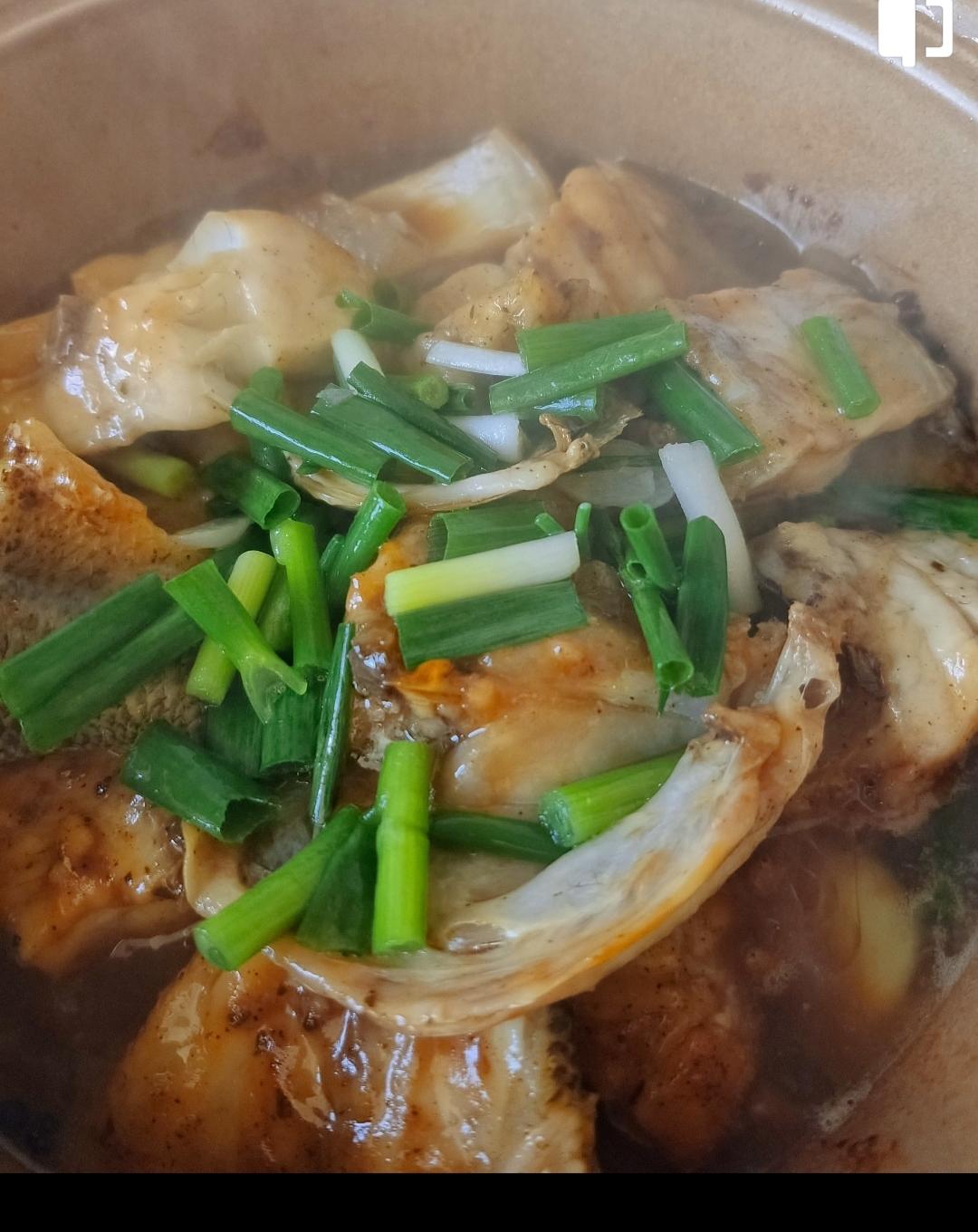 葱香焗鲈鱼