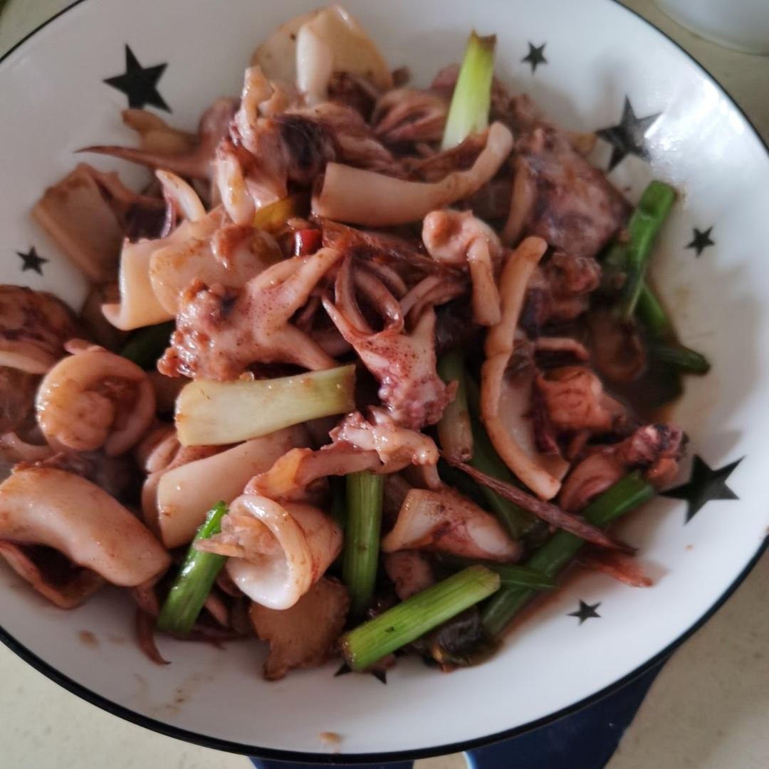 姜葱爆炒小鱿鱼