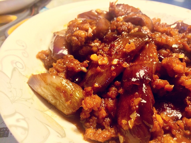 红烧肉末茄子